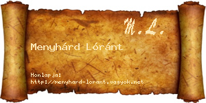 Menyhárd Lóránt névjegykártya