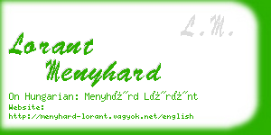 lorant menyhard business card
